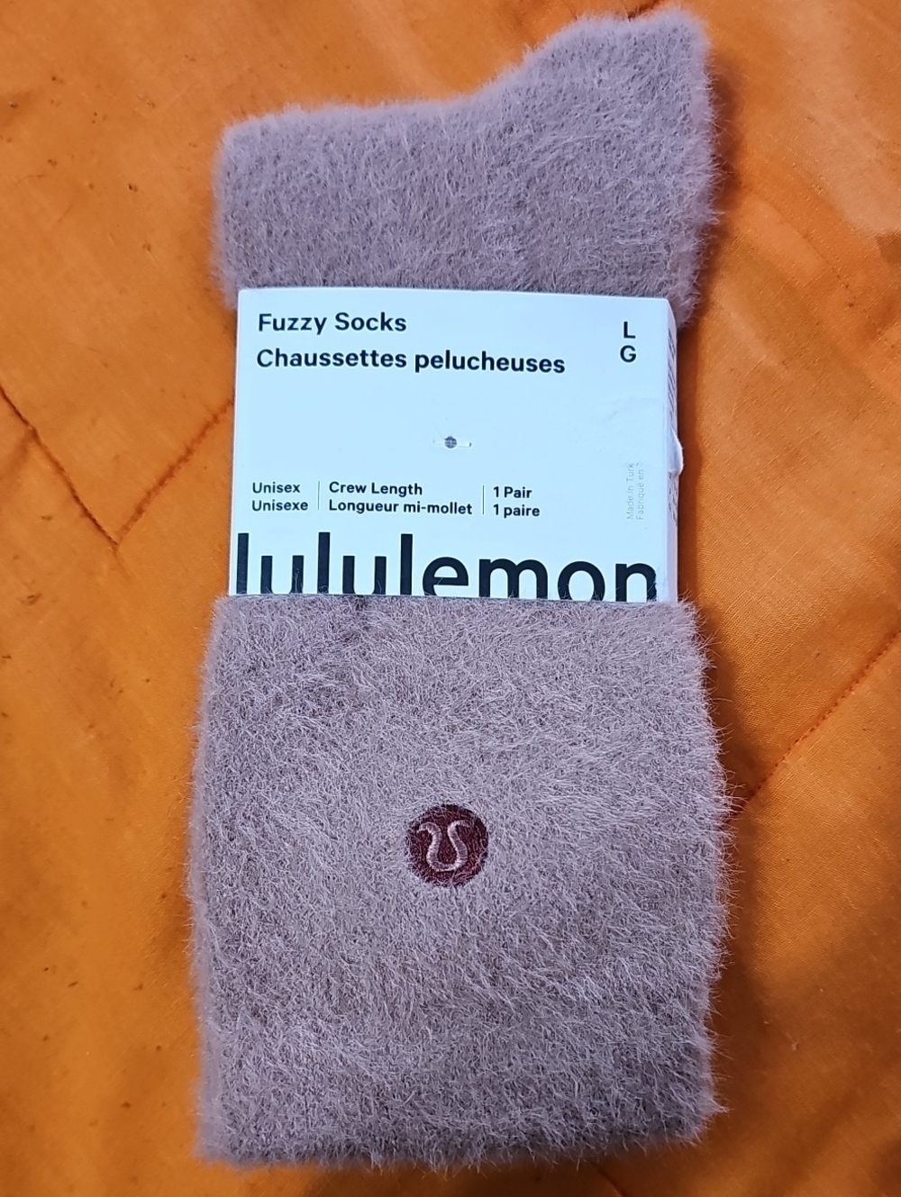 Lululemon FUZZY SOCKS Nwts, Sz Large! REDC- Red Clay!